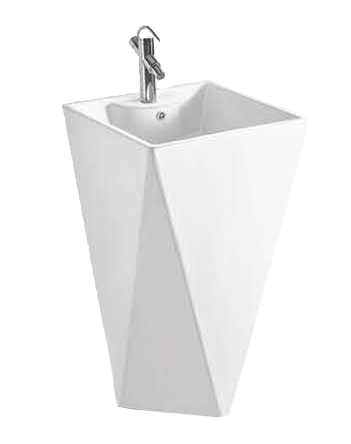 One piece pedestal basin